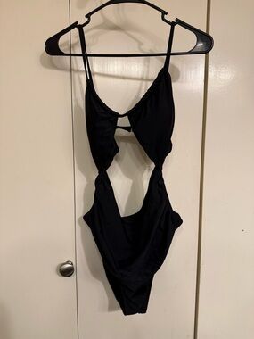 Black Cutout One-Piece Swimsuit